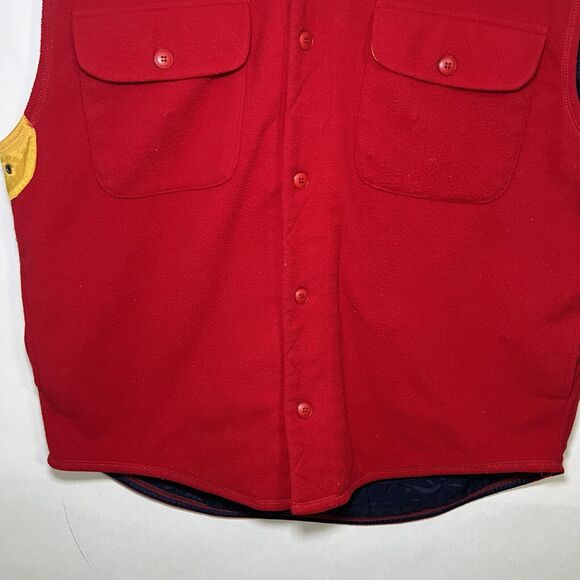 VTG American Eagle Active Sport Full Zip Fleece Vest Large Red Quilted Lining - Picture 3 of 16